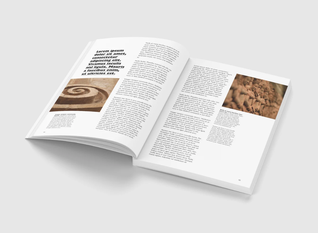 Professional Open Book Mockup Displaying Inner Pages and Content Design for Publications