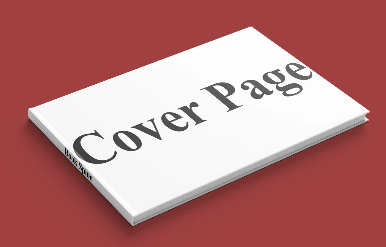 Modern Horizontal Book Cover Displaying Woman Portrait Design Mockup hover