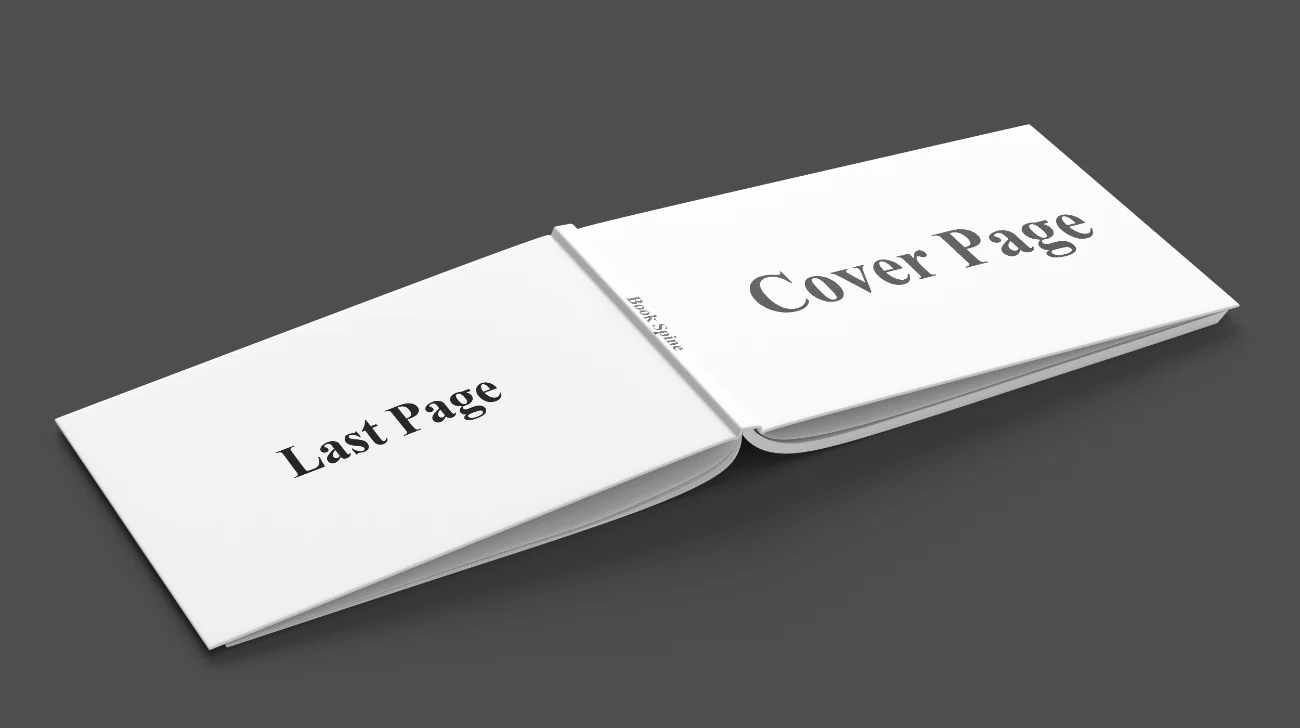 Modern horizontal book cover design showcasing elegant black and white photography artwork hover