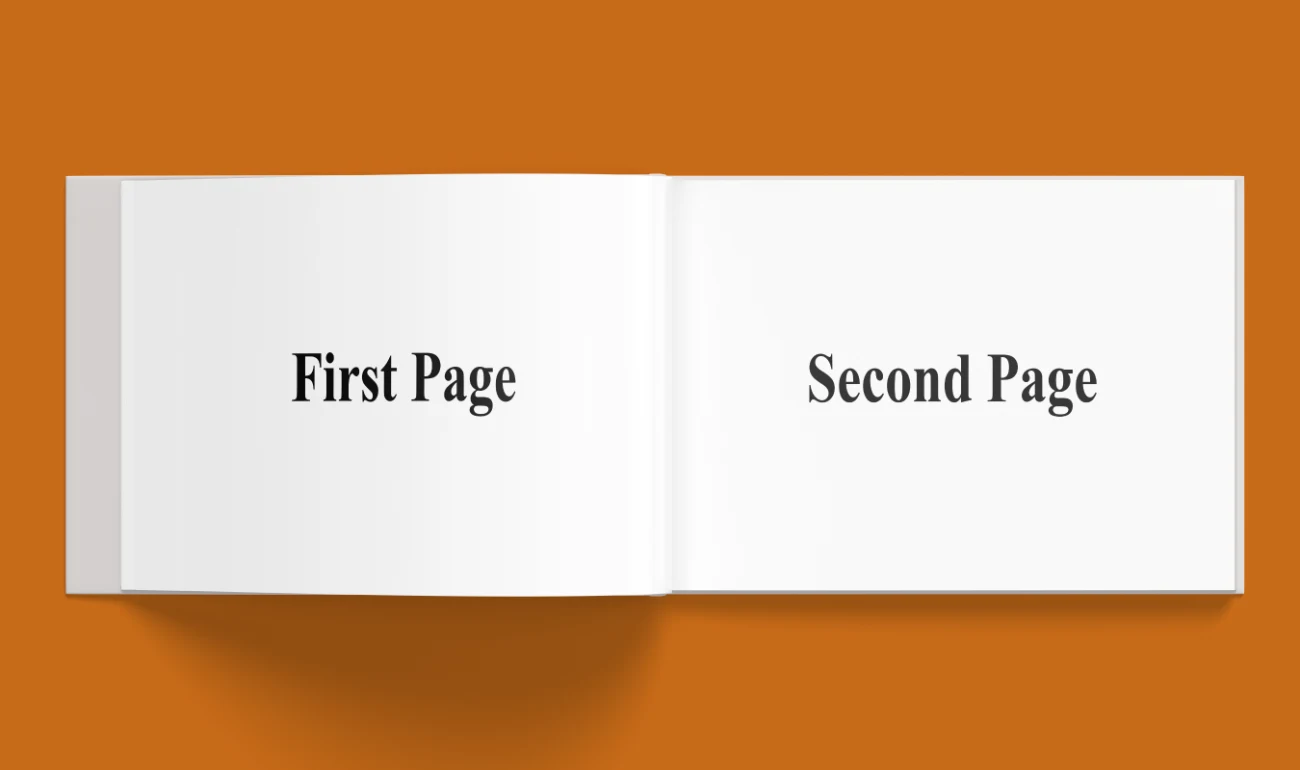 Professional Horizontal Open Book Mockup Showcasing Modern Fashion Photography hover
