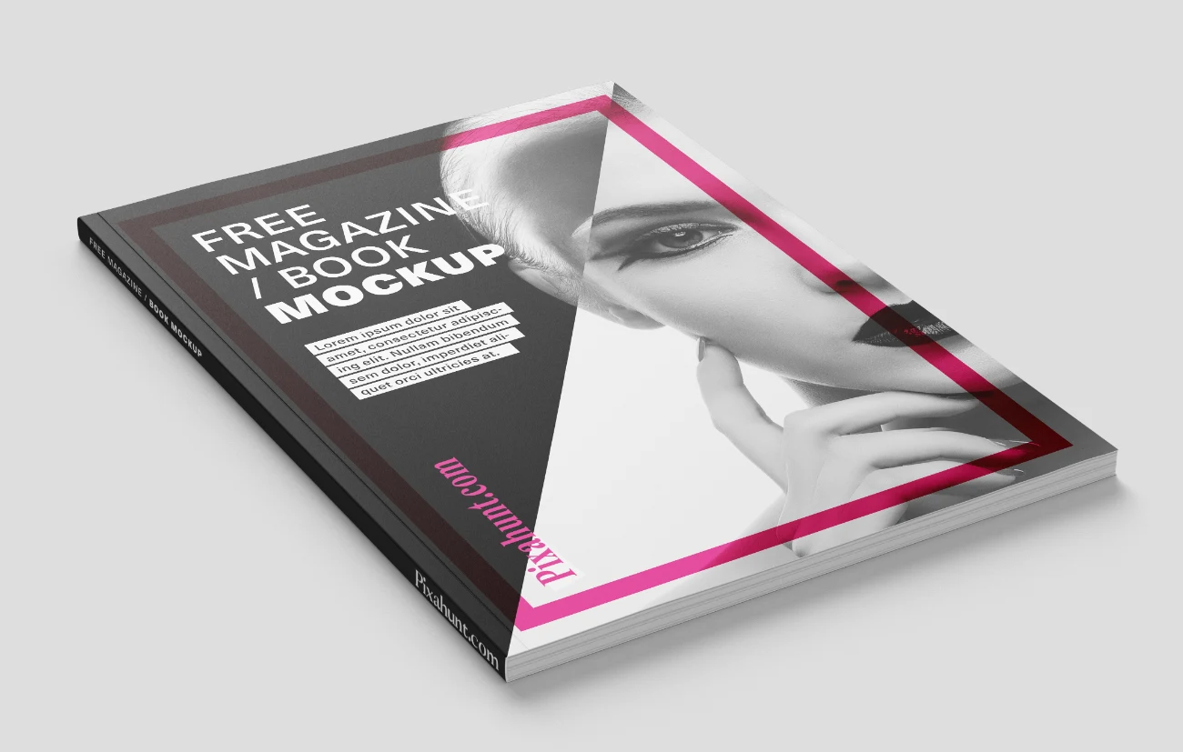 Free Premium Book Mockup Professional Magazine Book Mockup Featuring ...