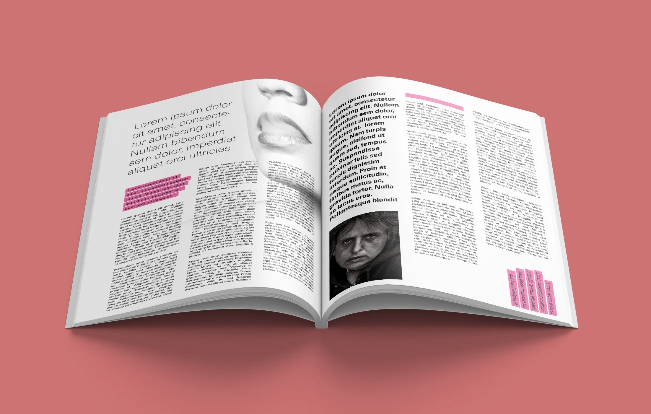 Modern Magazine Spread Mockup for Editorial Design Presentation