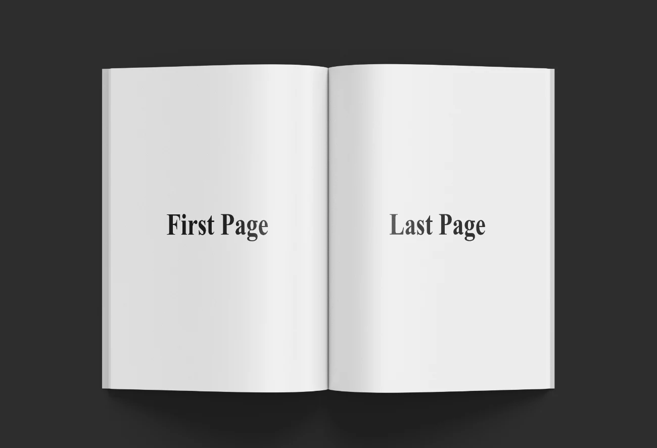 Open Magazine Mockup Featuring Editorial Layout with Placeholder Text and Images hover