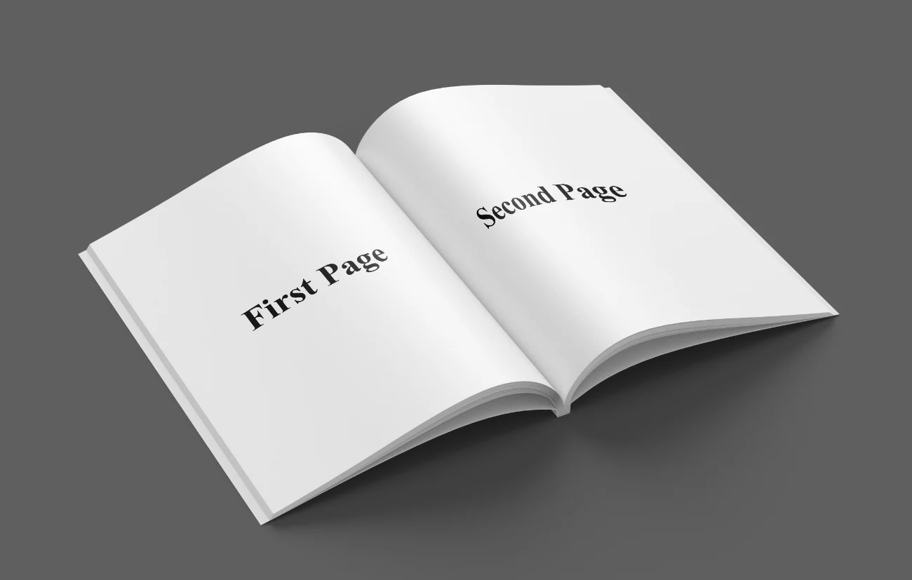 Professional Open Magazine Layout Mockup for Editorial Design Presentation and Article Showcase hover
