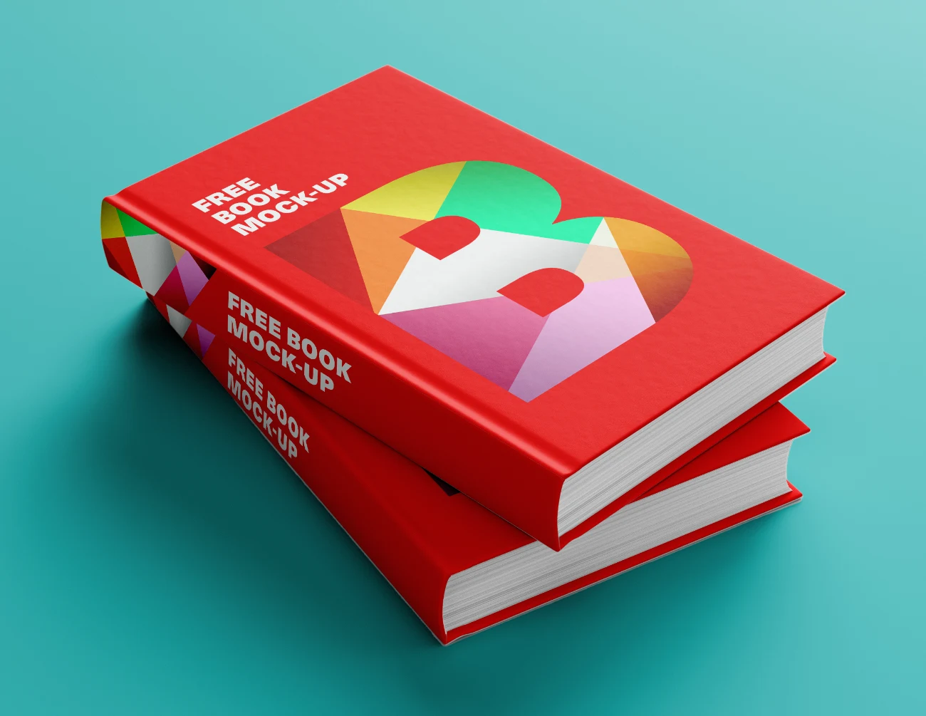 Free Book Mockup Design Template Hardcover Stacked Presentation