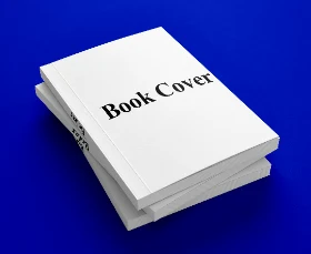 Professional Book Cover Mockup Stacked on Red Background for Displaying Your Designs Hover