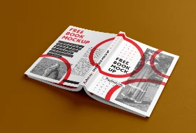 Open Book Mockup Displaying Custom Cover Design and Inner Pages for Showcase Presentation