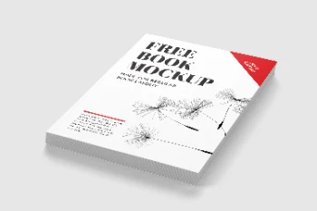Modern Book Cover Mockup for Regular Book Layout with Minimalist Dandelion Design