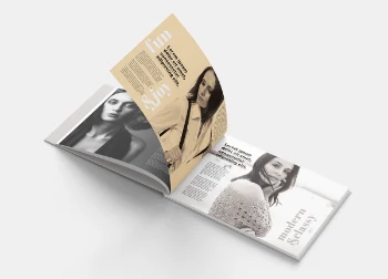 Dynamic Horizontal Book Magazine Mockup Open Pages Showcase Editorial Design