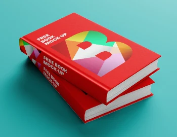 Free Book Mockup Design Template Hardcover Stacked Presentation