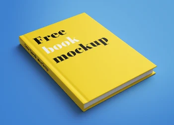 Modern Yellow Hardcover Book Mockup Presentation for Branding and Design