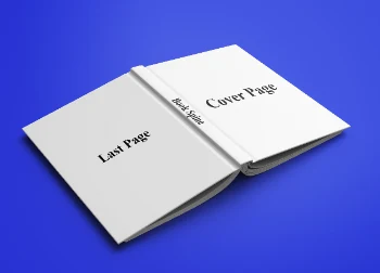 Clean Book Mockup Displaying Inner Page Design on Customizable Background Hover