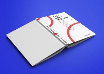 Clean Book Mockup Displaying Inner Page Design on Customizable Background