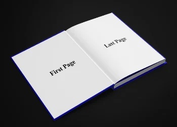 Realistic Open Book Mockup with Custom Patterned Cover for Branding Presentation Hover