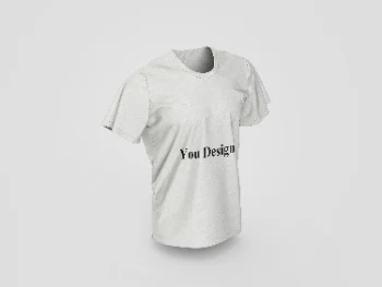 Realistic Free Blue T-Shirt Mockup Template for Apparel Design Presentation Hover