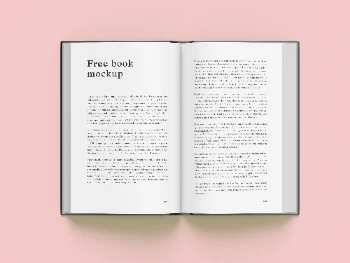 Open Book Mockup From Top View For Your Design Presentation