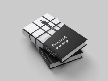 Elegant Stacked Black and White Book Cover Mockup for Realistic Presentation