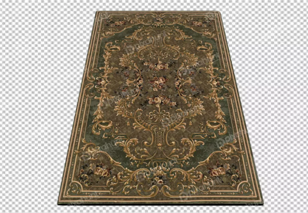 Free Premium PNG Handwoven decorative wool Turkish carpet transparent background