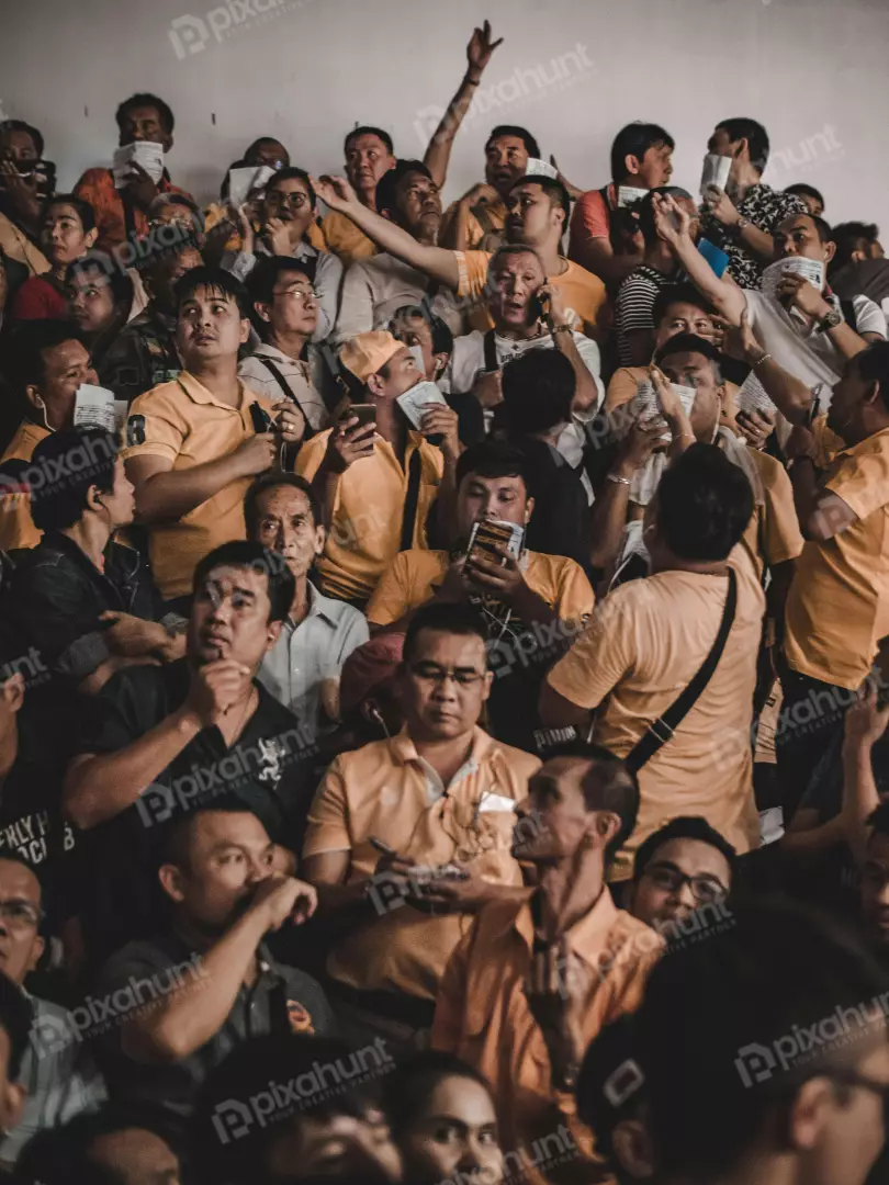 Free Premium Stock Photos A large group of people mostly men or gathered together in a stadium