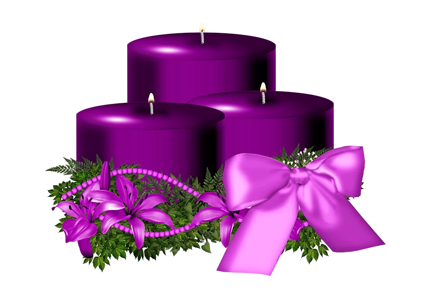 Free Premium PNG Realistic purple candles advent