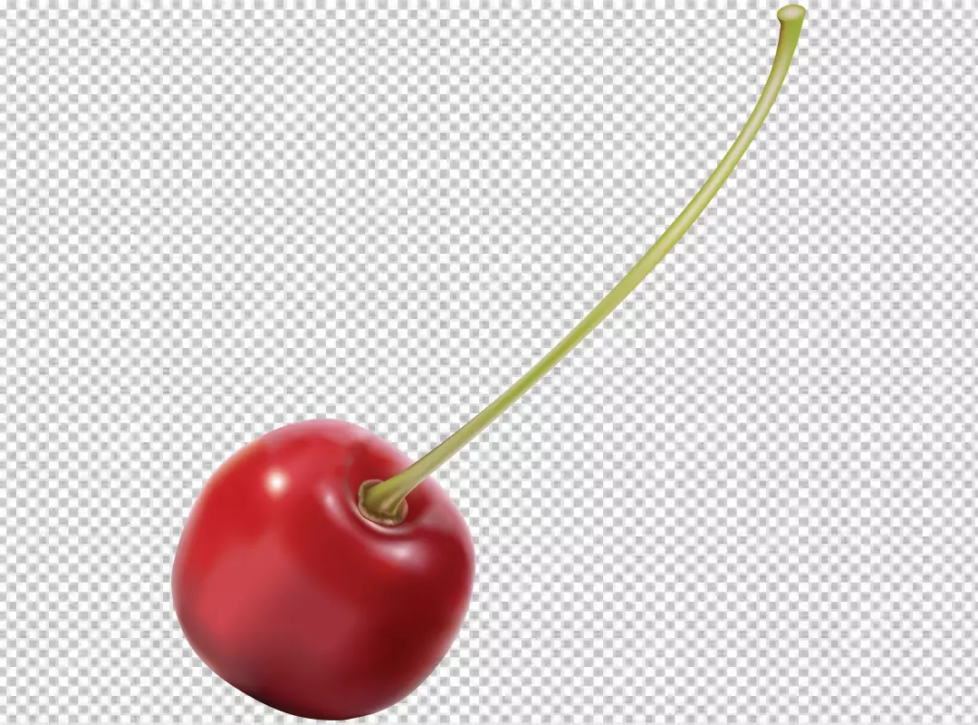 Free Premium PNG Ripe cherry berries with green leaf isolated on PNG