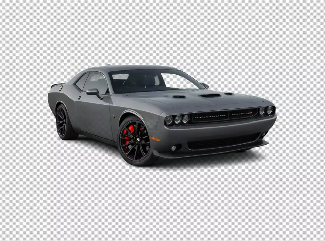 Modern Gray Dodge Challenger Sports Coupe Isolated on White