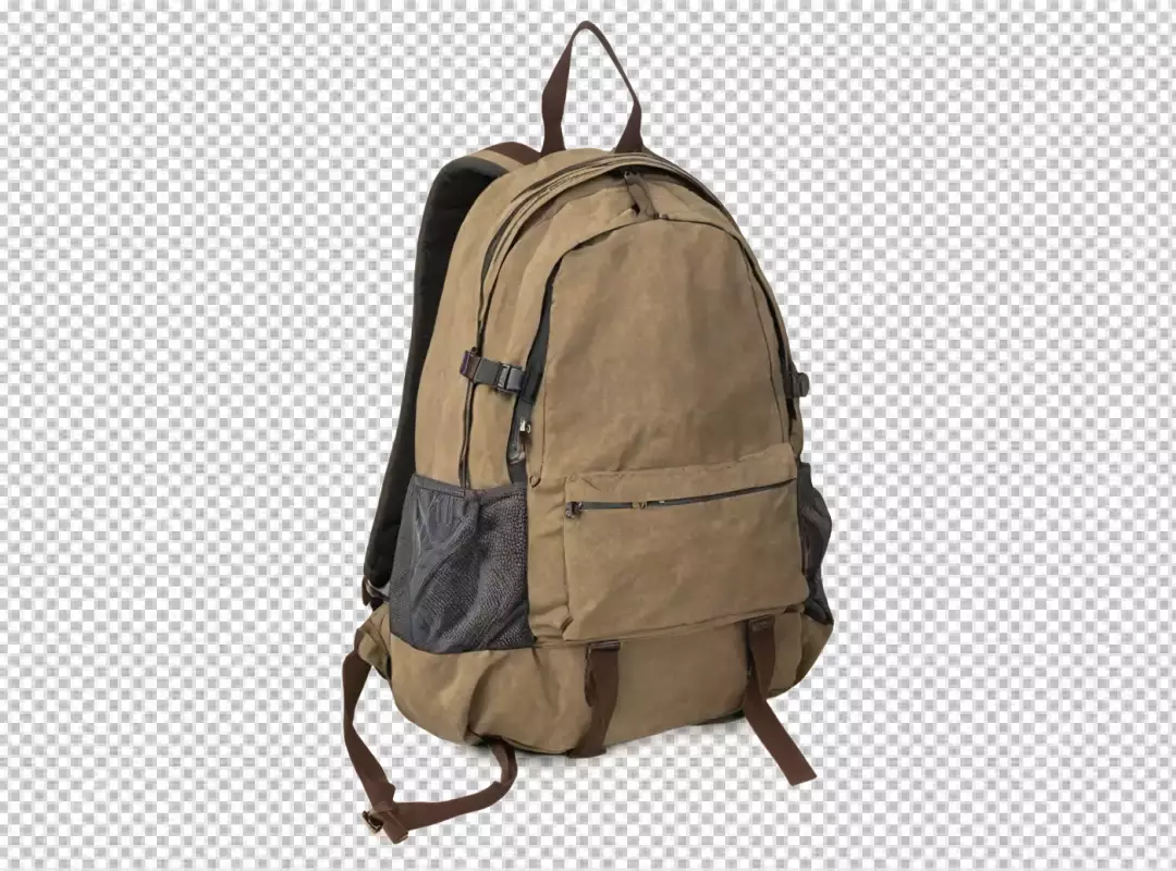 Durable Brown Canvas Backpack Isolated on White for Travel and Daily Use