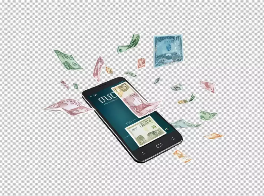 Digital Currency Flowing from Smartphone Screen Representing Online Earnings and Mobile Finance Technology