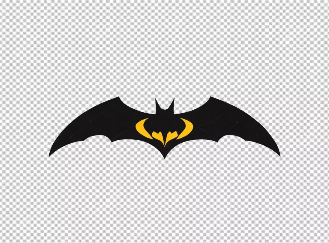 Iconic Black and Yellow Bat Symbol Logo Emblem Graphic Design