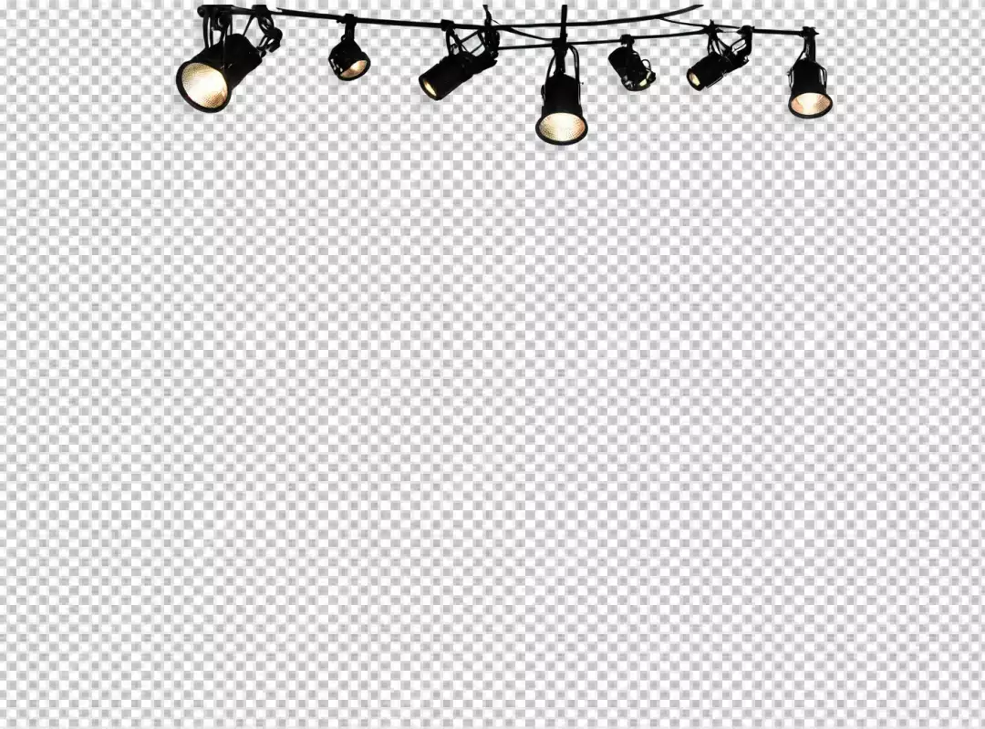 Modern Track Lighting Fixtures with Bright Illumination on Clean White Background