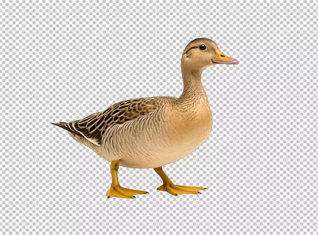 Graceful Brown Duck Standing Proudly Looking Right PNG Image for Creative Projects