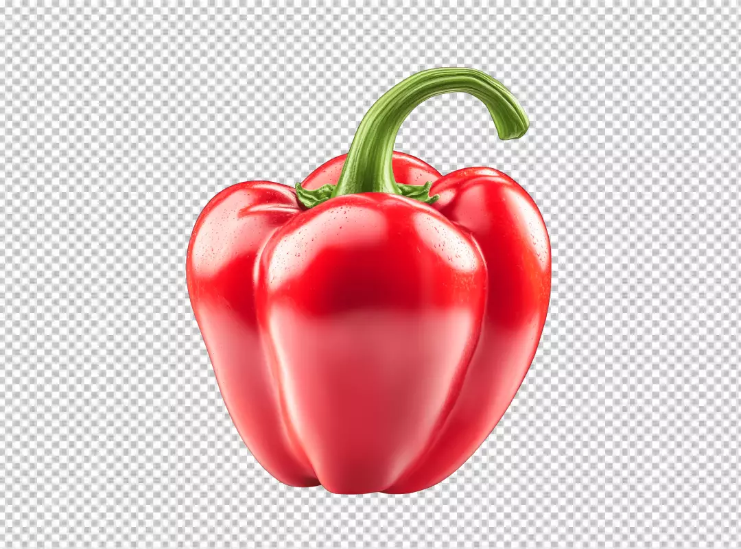 Vibrant Red Bell Pepper Fresh Healthy Vegetable Stock Image Isolated on White Background