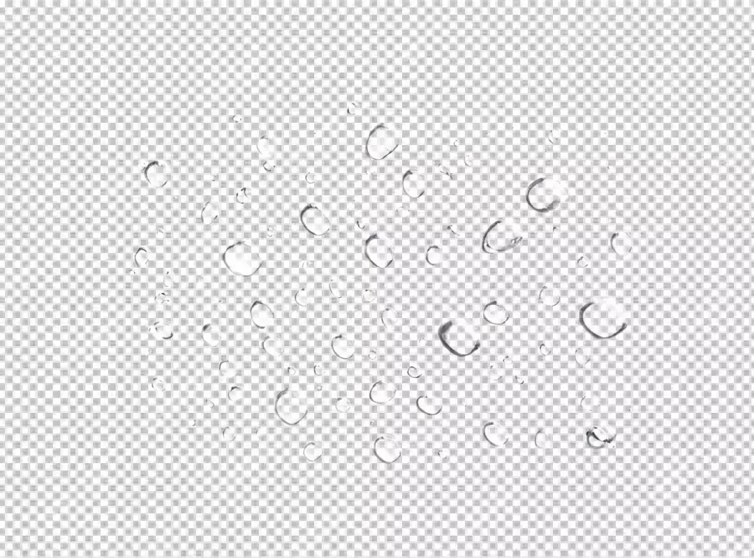 Dynamic Clear Water Droplets on White Background for Refreshing Designs
