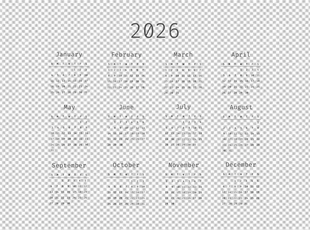 Minimalist 2026 Calendar Design for Annual Planning and Monthly Scheduling