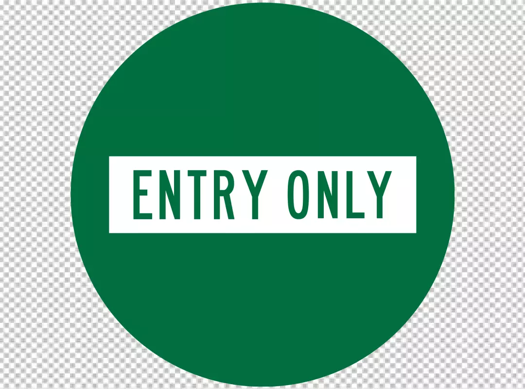 Free Premium PNG Green circle sign with "ENTRY ONLY" in white text