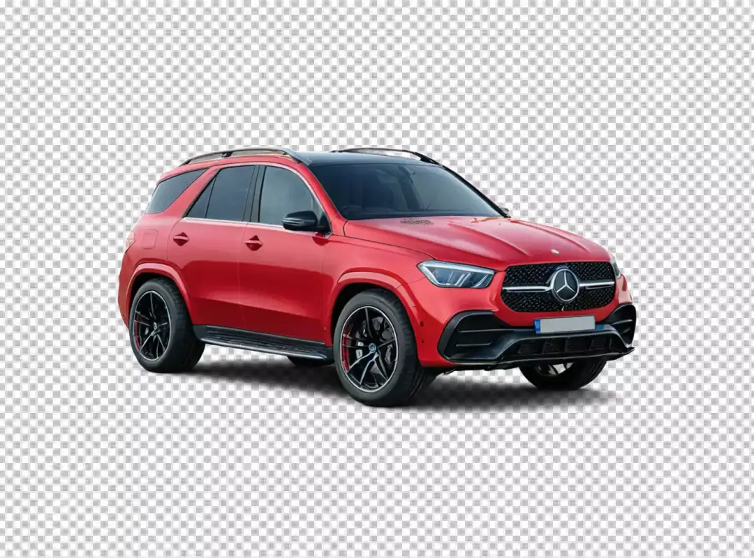 Vibrant Red Mercedes-Benz Luxury SUV Isolated on Pristine White Background