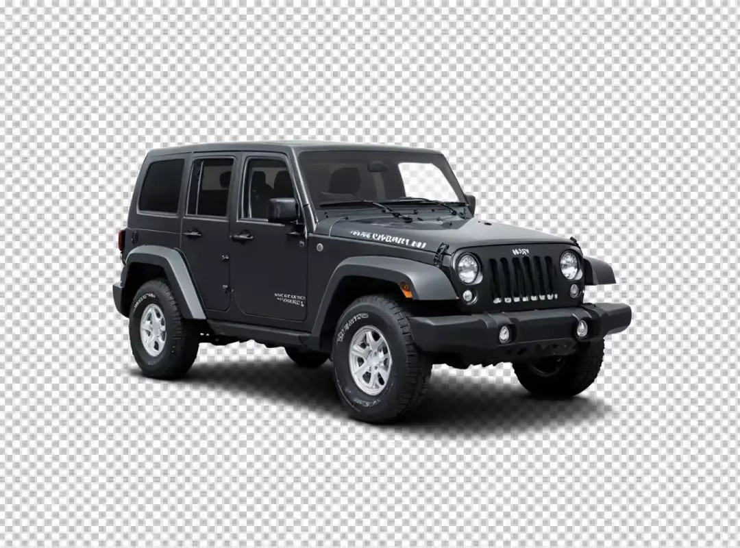 Rugged Dark Grey Jeep Wrangler SUV Isolated for Off-Road Adventure and Versatility