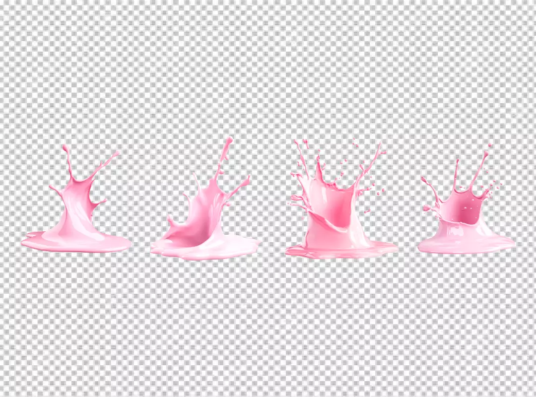 Dynamic Pink Milk Splash Yogurt Liquid Cream Collection Set