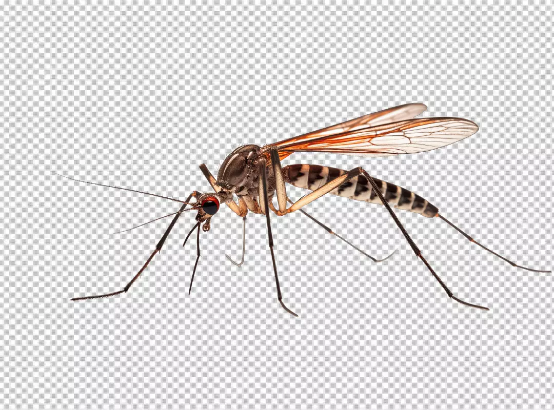 Detailed Macro Mosquito Insect PNG for Disease Control Designs