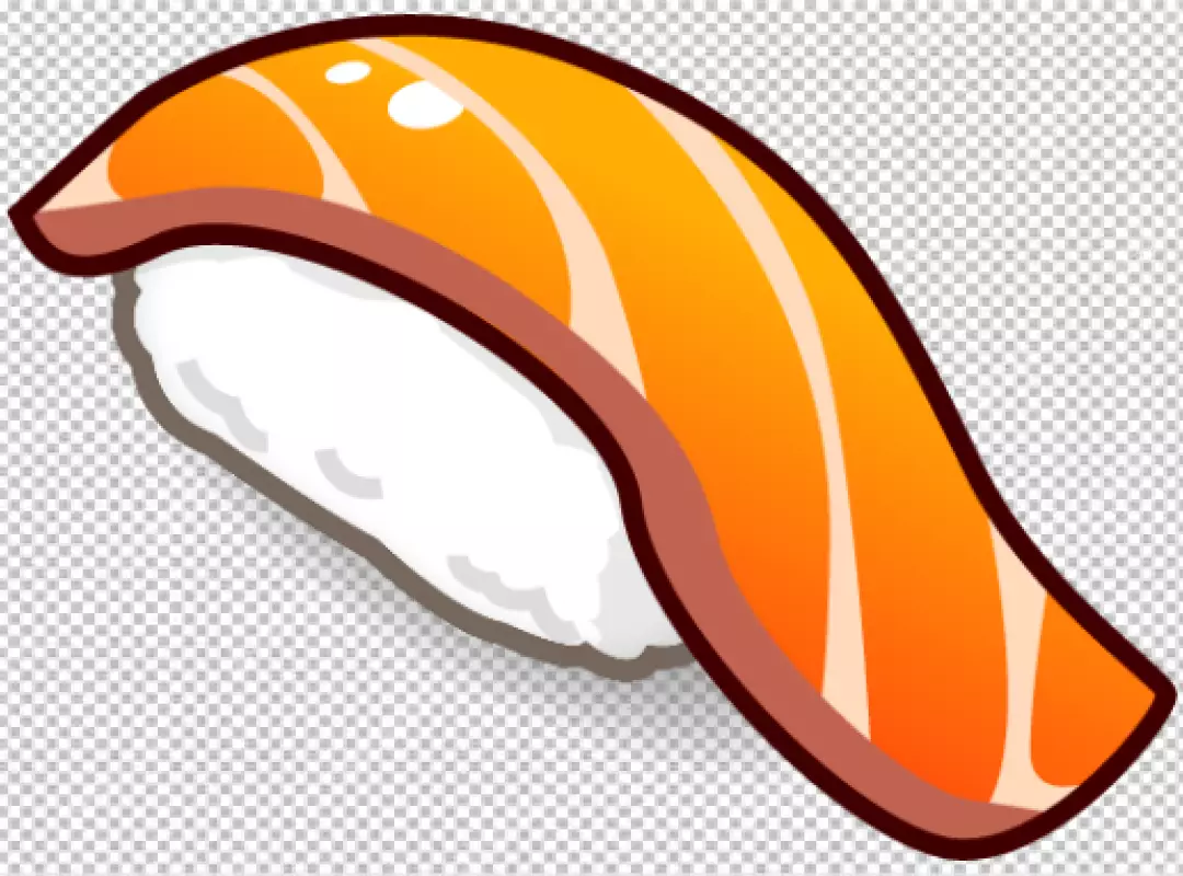 Cartoon Salmon Nigiri Sushi Illustration for Japanese Cuisine Designs