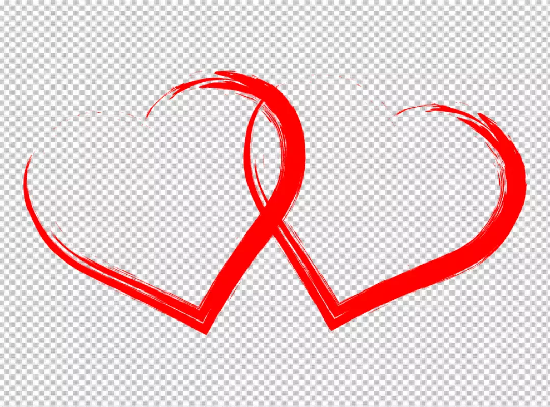 Free Premium PNG Two intertwined red hearts symbol brush stroke on black background