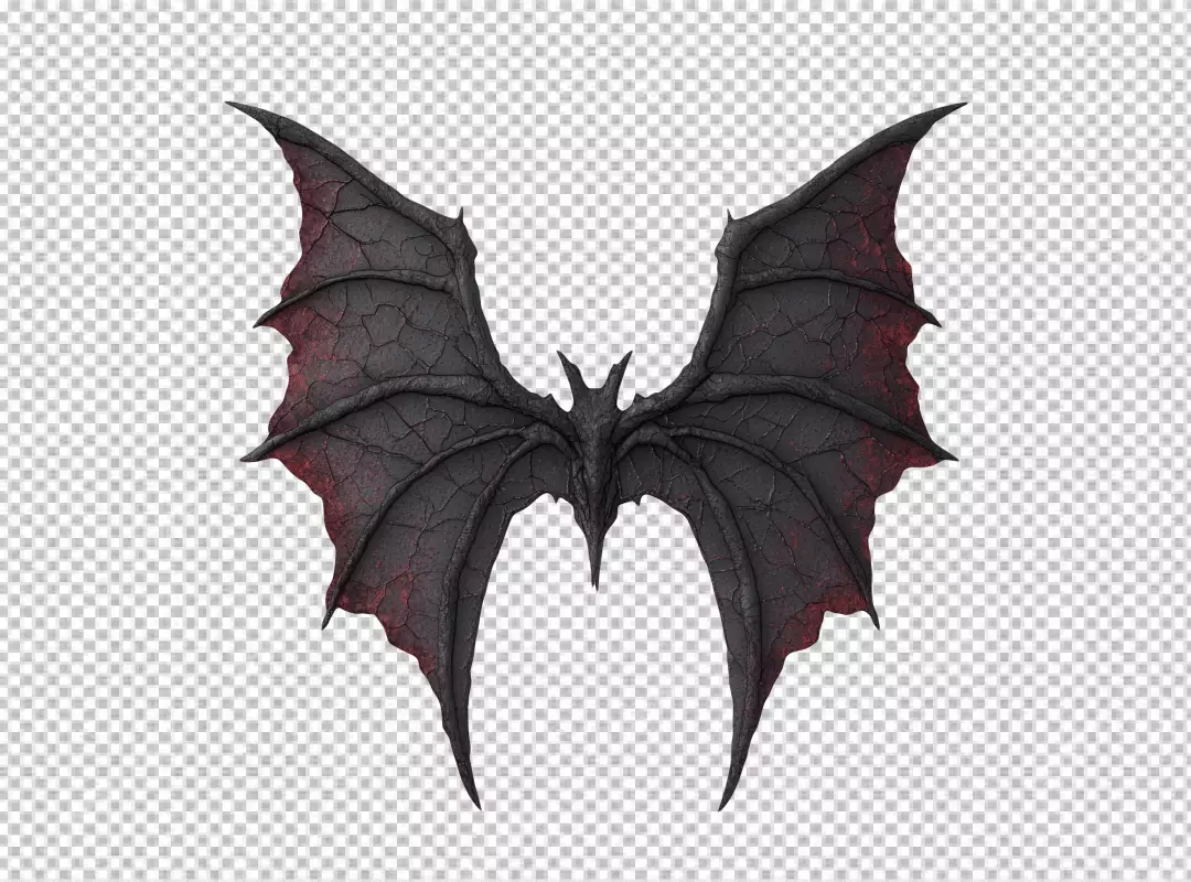 Dark Fantasy Dragon Wings PNG Cutout for Halloween Design