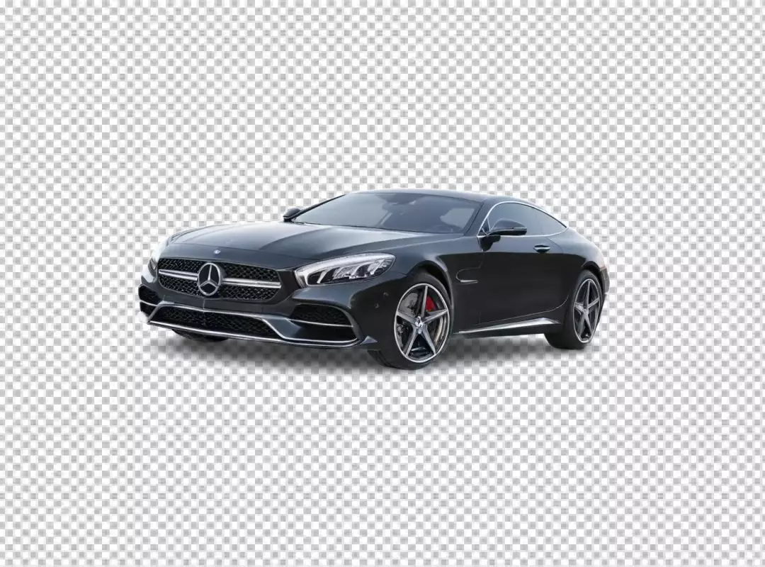 Luxury Dark Mercedes-Benz S-Class Coupe Isolated on White Background