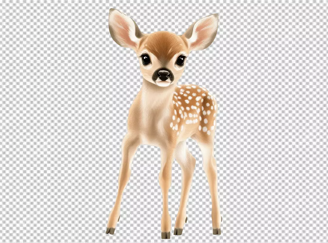Adorable Spotted Fawn PNG Cutout for Wildlife Designs and Cute Animal Projects