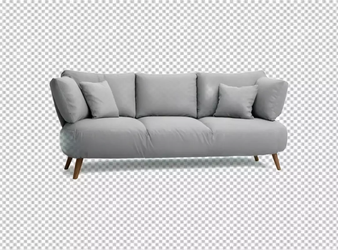 Modern Light Grey Sofa with Plush Cushions and Stylish Wooden Legs for Contemporary Living Spaces