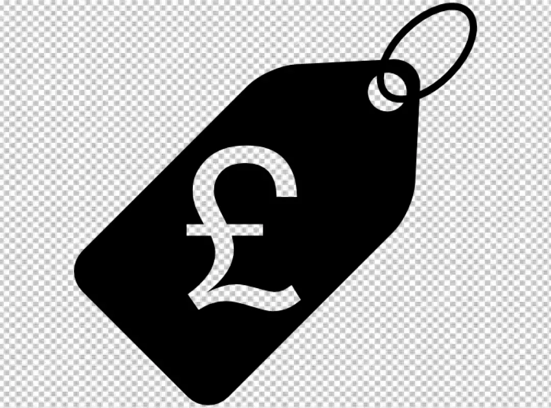 Free Premium PNG Black Pound price tag icon with British Pound Sterling currency symbol