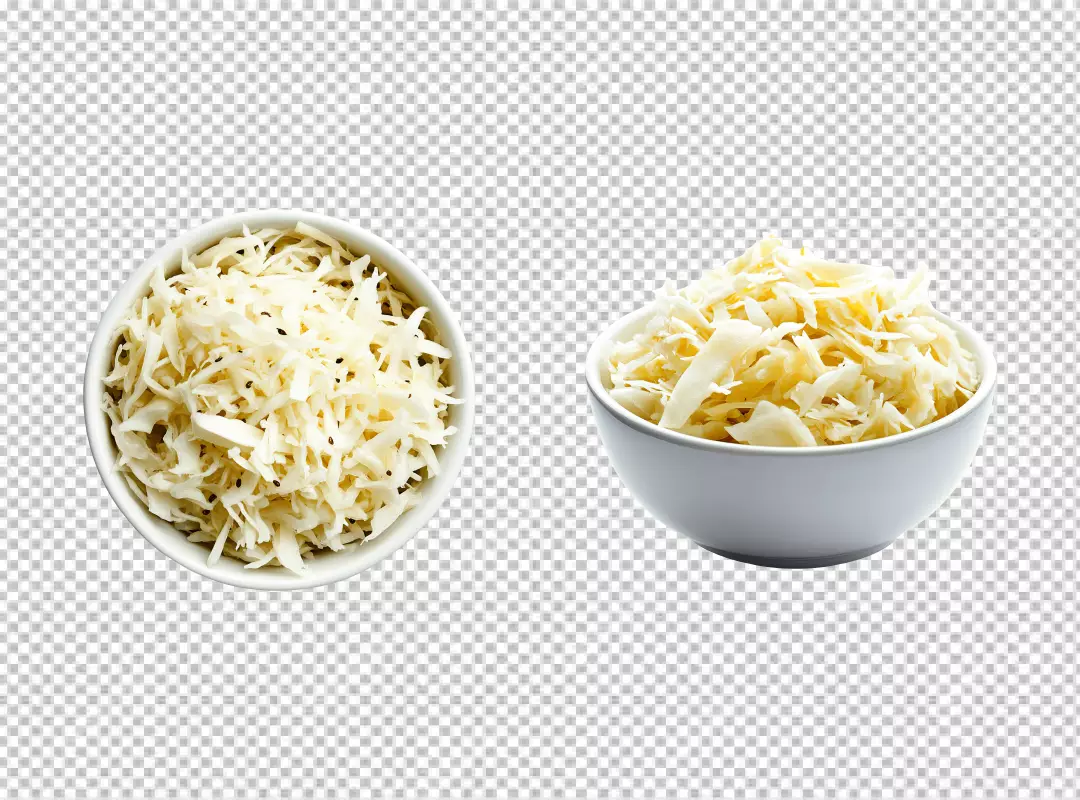 Delicious Homemade White Sauerkraut in a Ceramic Bowl Ready for a Healthy Meal