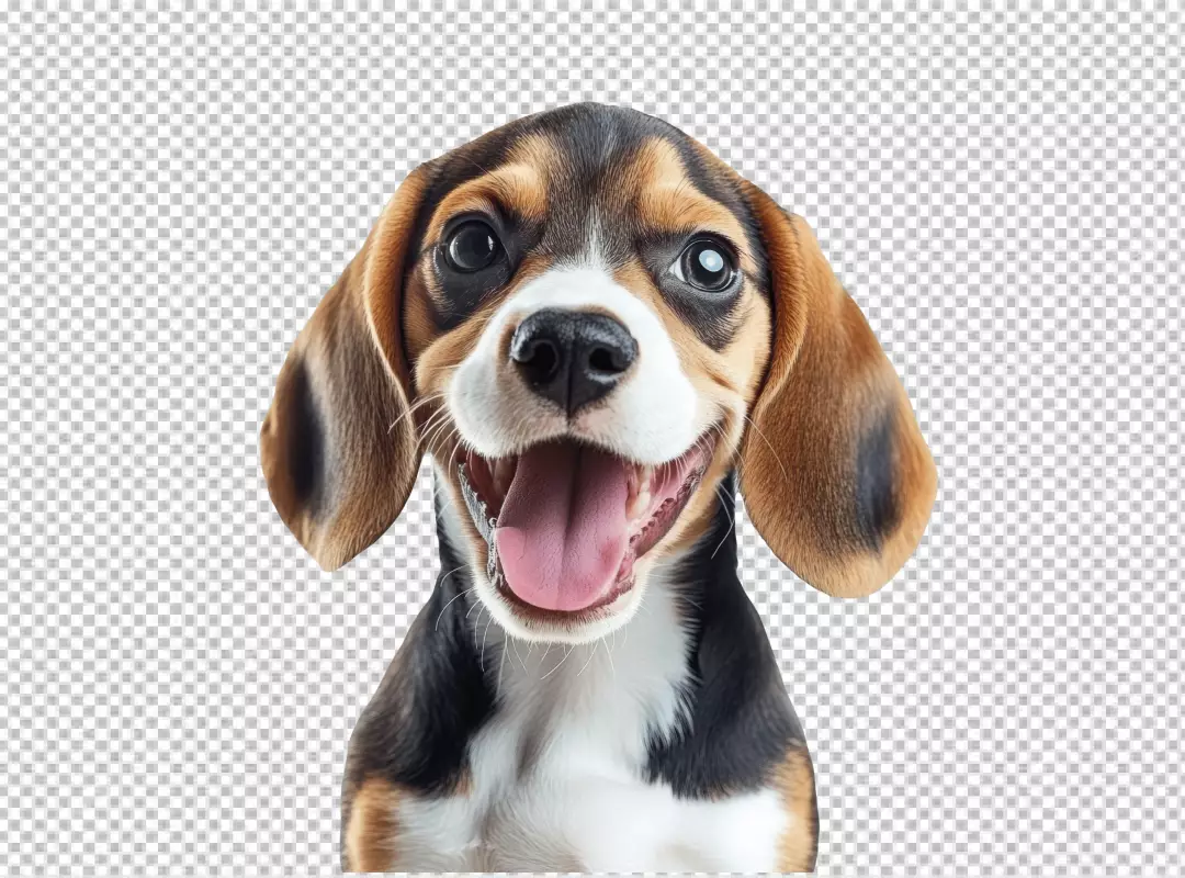 Cute Beagle Puppy Smiling Portrait for Pet Designs