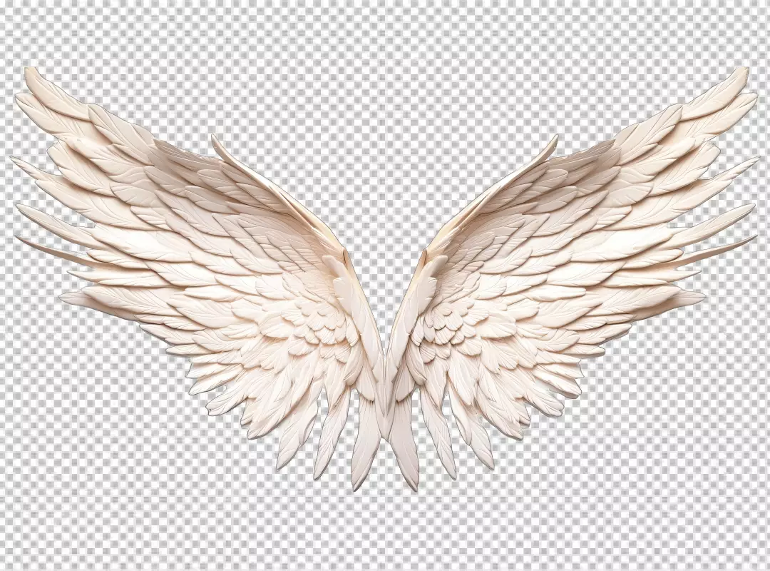 Elegant White Angel Wings PNG Cutout for Divine Creative Projects