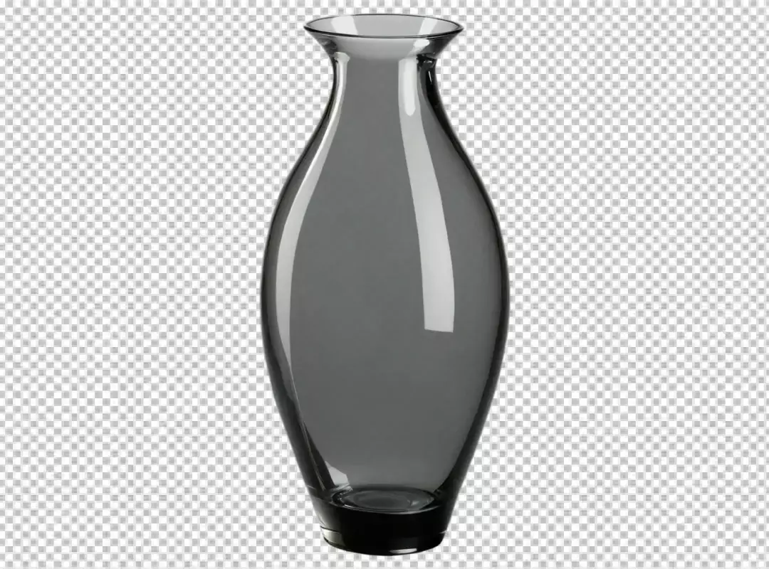 Elegant Tall Smoked Grey Glass Vase Modern Home Decor Isolated Object